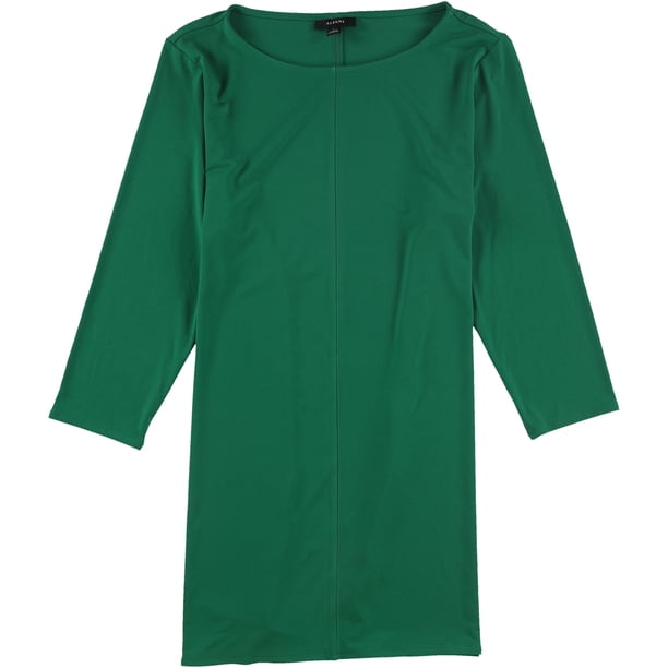 Alfani Womens Solid 3/4-Sleeve Tunic Blouse darkgreen L Alfani Tunic