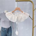 thumbnail image 4 of Elegant Self Tie Decorative False Collar Shawl Ladies Sweater Dress Clothes Sewing Petal Collar DIY Shawl False Collar White, 4 of 5