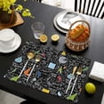 thumbnail image 4 of Math Equations Colorful Doodles Black Pattern Summer Placemats Table Placemats Set Of 4-Linen Kitchen Washable Placemats Table Mats 11.8"x17.7" Non-Slip Heat Resistant, 4 of 6
