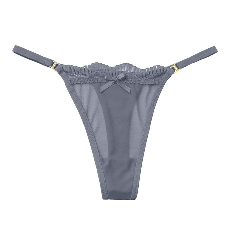 Aayomet Panties For Women Women G String Lace Thongs T Back Panties Thong  Female Underwear Fashion Letter Panty Girls Underwear,Gray M
