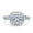 Silver, variant on Simulated Cubic Zirconia Size-5 Cushion Cut Engagement Ring Bezel Baguete Round 925 Sterling Silver