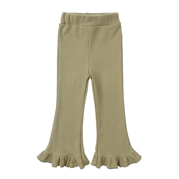 AOMPMSDX Girls Pants Tollder Girl High Elastic Waist Flare Leg Pants Casual Long Bell Bottom Trousers Girls Clothes Mint Green 7 Years-8 Years