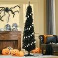 thumbnail image 2 of HOMCOM 7ft Artificial Christmas Pencil Tree Halloween Style Holiday Xmas Tree Home Indoor Decoration, Black, 2 of 6