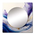 thumbnail image 2 of Designart "Splash of Blue, Gold, and Purple I" Modern Square Mirror For Wall Decor - Large Blue Square Mirror Printed Wall Decor - Modern Square Living Room Mirror, 2 of 5