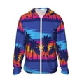 thumbnail image 2 of Uemuo Beach with Palm Trees Pattern Women's Full Zip UPF 50+ Sun Protection Hoodie Jacket Long Sleeve Sun Shirt Hiking Outdoor Performance with Pockets-XX-Large, 2 of 9