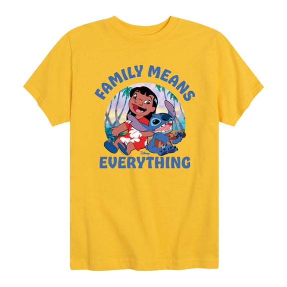 Lilo & Stitch - Family Means Everything - Youth Boys Short Sleeve Graphic T-Shirt