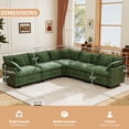 thumbnail image 3 of BedLuxury 111.5” Modular Sectional Sofa with Corner Seat, Modern Chenille Deep Seat Couches for Living Room, Office, 5-Seat, Green, 3 of 7