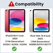 Touch Keyboard Case for iPad (A16) 11th Generation 11 Inch (2025), iPad 10th Generation 10.9 Inch (2022) with Pencil Holder - Magnetically Detachable Touch Bluetooth Keyboard