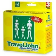 TravelJohn Disposable Urinal for Men, Women & Children 3 ea (Pack of 2