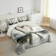 thumbnail image 4 of Feelyou Couple White Swan Bedding Comforter Set, Valentines Day Animal Twin Comforter Sets, Oil Printing Art Reversible Bedding Set, Lightweight Room Decor, 2pcs, 4 of 9
