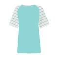 thumbnail image 4 of Prolriy Shirts for Women, Women's Round Neck Patchwork Striped Color Block Loose Casual Short Sleeved T Shirt Womens Tops Spring Summer Tops for Women Mint Green M, 4 of 4