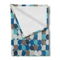 thumbnail image 2 of Abstract Soft Flannel Fleece Blanket, Circles in Squares Mosaic Pattern Pastel Colors Modern Geometric Tile Illustration, Cozy Plush for Indoor and Outdoor Use, 50" x 70", Multicolor, by Ambesonne, 2 of 5