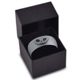thumbnail image 3 of Tungsten Alice in Wonderland Cheshire Cat Band Ring 8mm Men Women Comfort Fit Blue Dome Brushed Gray Polished, 3 of 4