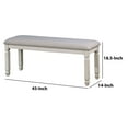 thumbnail image 5 of Fabric Upholstered Wooden Bench, White, 5 of 5