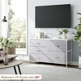 thumbnail image 2 of ZXNYH Dresser for Bedroom with 5 Drawers, Storage Drawer Organizer, Wide Chest of Drawers for Closet, Clothes, Kids, TV Stand with Storage Drawers, Wood Board, Fabric Drawers(Light Grey), 2 of 8