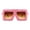 Pink (Brown), variant on Fuzzy Fluffy Sunglasses Oversized Square Rectangle Frame UV400 Pink