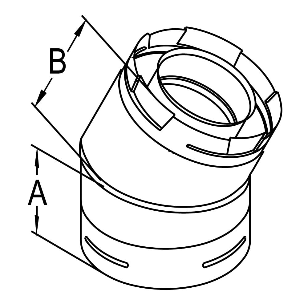 4'' x 6 5/8'' DirectVent Pro 45 Degree Galvanized Elbow - 46DVA-E45