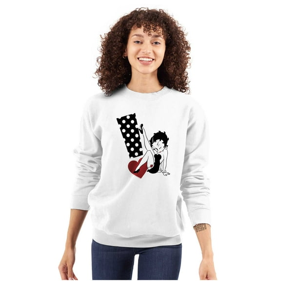 Betty Boop Cartoon Sassy Exclamation Women Crewneck Sweatshirt Brisco Brands S