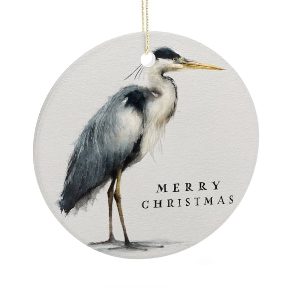 Christmas Ceramic Ornament Blue Heron Christmas Ornament Keepsake Christmas Watercolor Great Blue Heron Funny Commemorative Ornaments & Gift Ornament Xmas Present