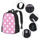 thumbnail image 2 of Fotbe Pink And White Polka Dot Mochila para Hombre y Mujer - Tela Oxford 600D Resistente - Mochila Impermeable de Gran Capacidad para Escuela, Viajes y Senderismo, 2 of 6