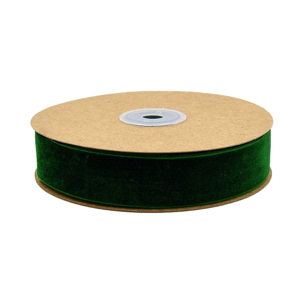 Cinta de terciopelo de 0.5 cm de lado, verde oscuro, satén de un solo lado, envoltura de regalo, decoración de flores, cinta para manualidades