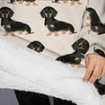 thumbnail image 3 of Oversized Wearable Blanket Hoodie,Cute Dachshund Sherpa Blanket Hoodie with Super Pockets,Super Warm Fuzzy Pullover for Women & Men, 3 of 6