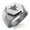 Silver, variant on Stainless Steel Tribal Dark Sun Rune Engraved Hexagon Crest Flat Top Biker Style Polished Ring