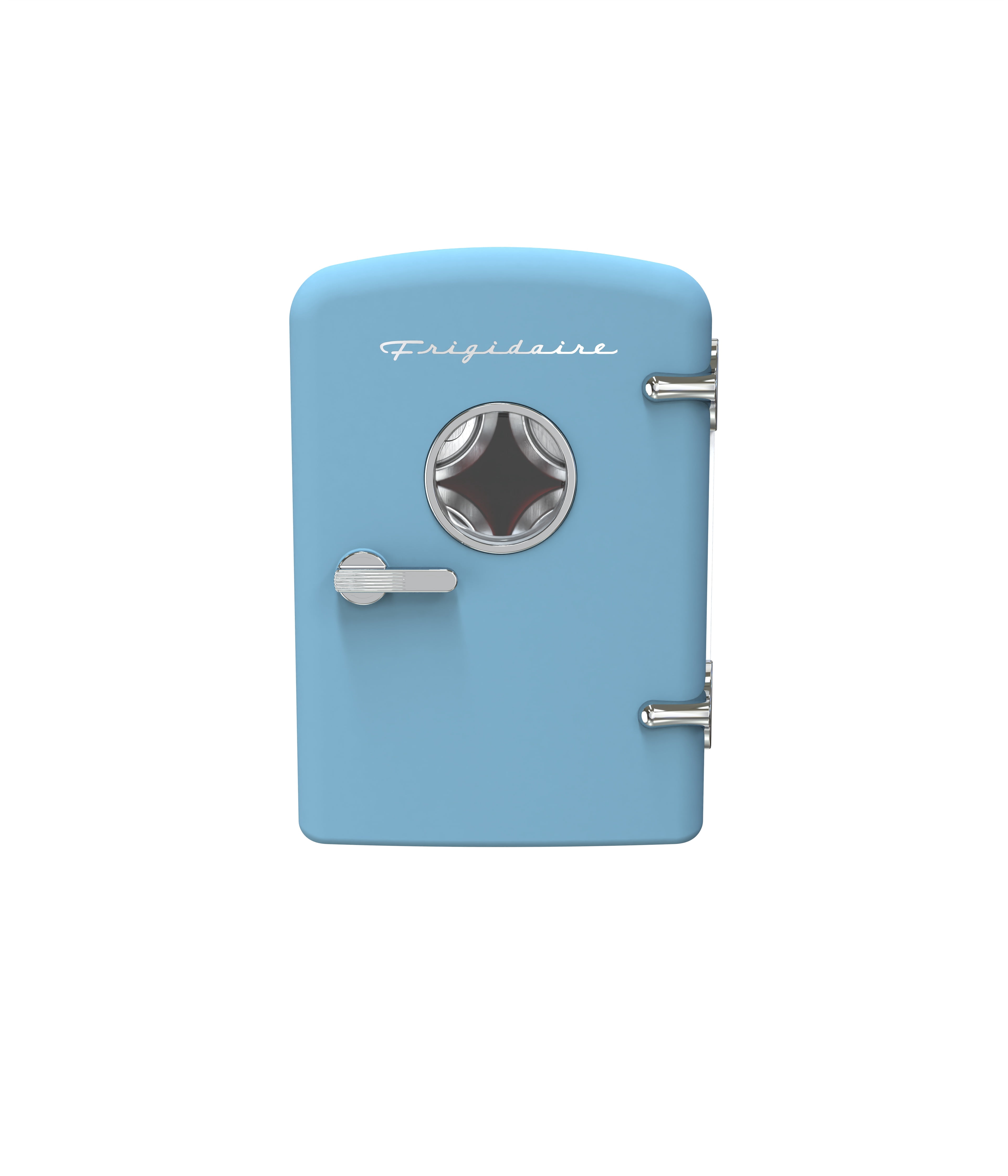 Frigidaire 9 Can Retro Mini Fridge, 6L Portable Personal Cooler with AC/DC Adapters, Skincare Fridge for Travel, Bedroom, Office, Dorm, Blue