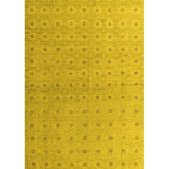 Ahgly Company Indoor Rectangle Abstract Yellow Modern Area Rugs, 4' x 6'