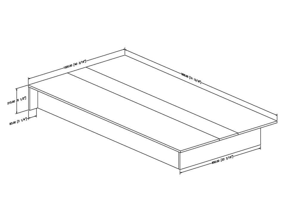 South S Smart Basics Twin Platform Bed 39 Multiple Finishes Features