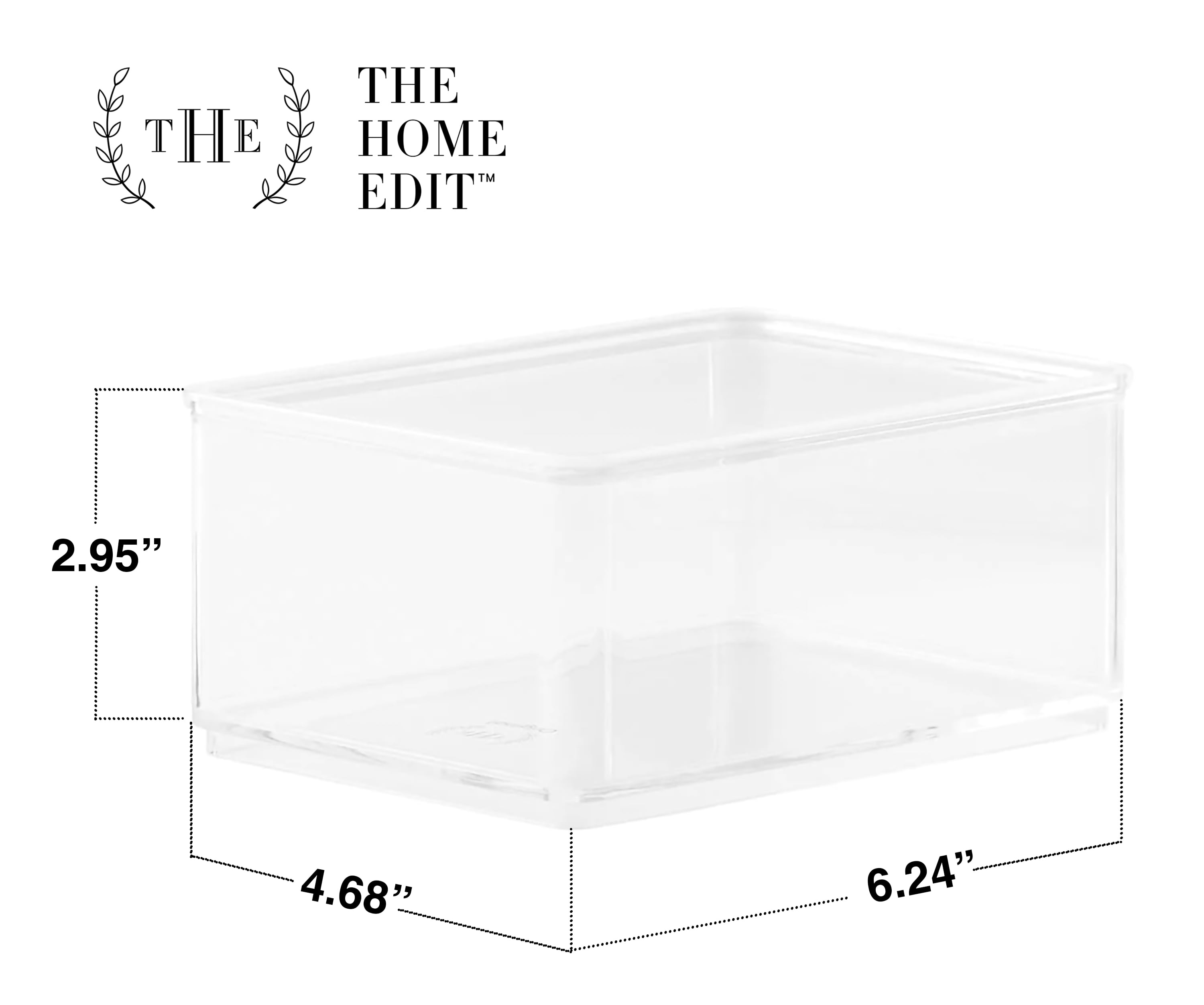 The Home Edit Medium Organizer Bin, Clear, 6.25″ x 4.625″ x 3.25