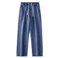 thumbnail image 7 of Sweatpants Jeans for Women Wide Leg High Waisted Baggy Pants Straight Leg Denim Pants Stretchy Trousers with Pockets Perfect for Gym Sessions Coffee Runs Red XXL, 7 of 7