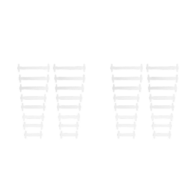 sweethay 16 Uds. De cordones elásticos para zapatos, accesorios para calzado, hebillas de silicona sin cordones, hebilla para cordones, Blanco 2Conjunto
