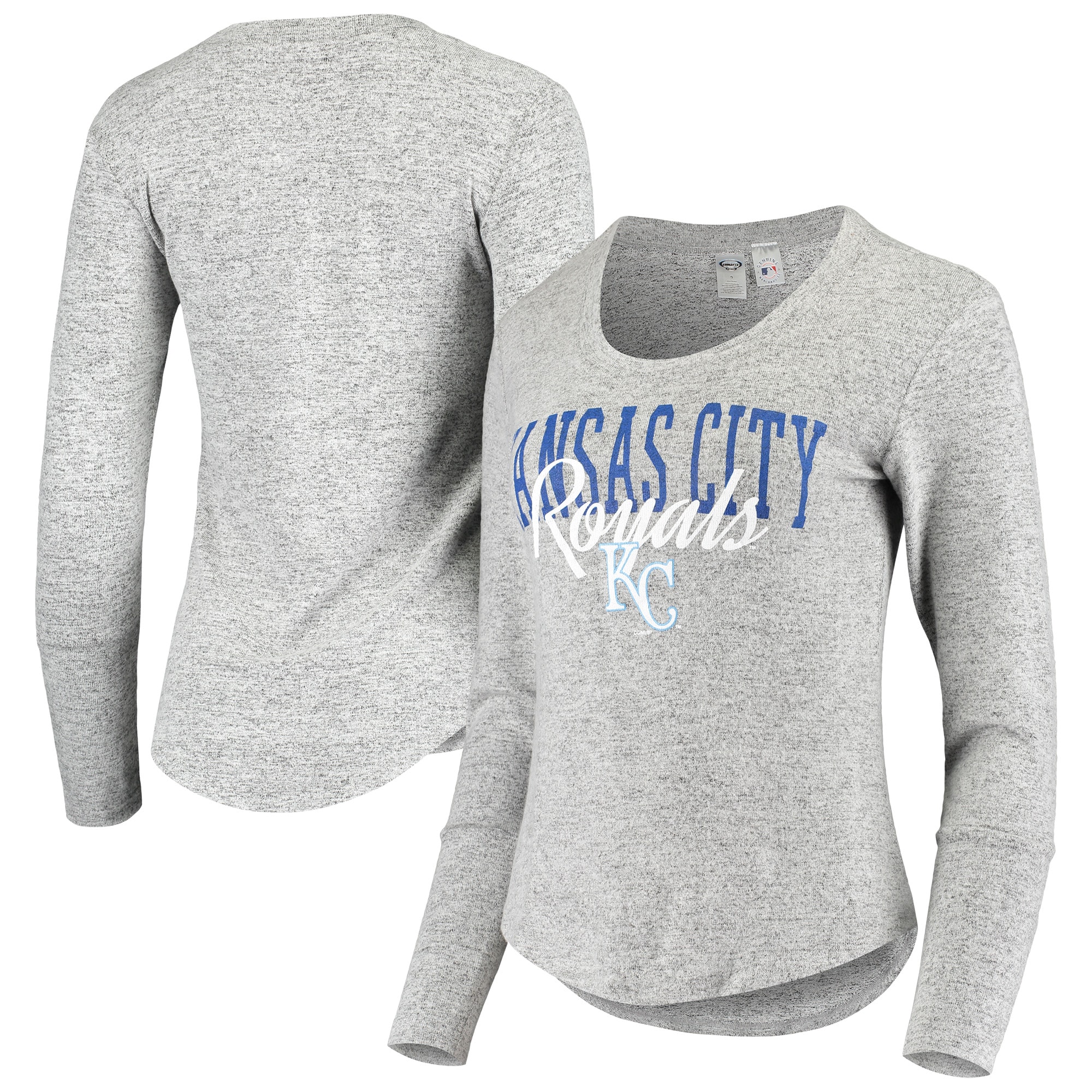 mlb kansas city royals womens L polyester blend t shirt gray a22