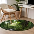 thumbnail image 4 of Round Rug 4Ft Washable Non-Slip, Green Forest Circle Area Rugs for Living Room Bedroom, Summer Botanical Watercolor Modern Art Indoor Floor Mats Carpet Runner for Home Decor Aesthetic, 4 of 8