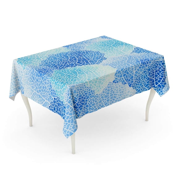LADDKE Blue Graphic Aspen Leaves Watercolor Pattern Abstract Autumn Beauty Tablecloth Table Desk Cover Home Party Decor 52x70 inch