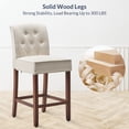 thumbnail image 4 of BELLEZE Counter Height Bar Stools for Kitchen Island Set of 4, Modern Counter Stools Button Tufted Upholstered  Barstools Island Chairs Farmhouse High Back Dining Room Chairs - Calila (Natural), 4 of 7