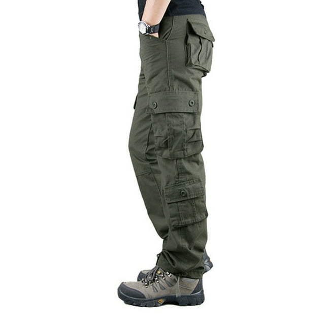 OmicGot Pantalon Décontracté pour Homme à Multiples Poches Pantalon en Coton Homme Grande Taille Pantalon Cargo Homme Plein Air Randonnée Randonnée Joggers Pantalon Cargo 29-44
