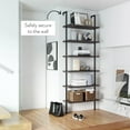 thumbnail image 4 of Nathan James Theo 6-Shelf Tall Bookcase, Open Wall Mount Ladder Bookshelf with Industrial Metal Frame, Nutmeg/Black, 4 of 7
