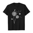 thumbnail image 2 of Black Women's Short Sleeve T-shirt, Shirts Women'S Cute Round Neck Sunflower Wildflower Flower Lovers Graphic Casual Printed Tee Tops,Women's Short sleeve T-shirt M, 2 of 3