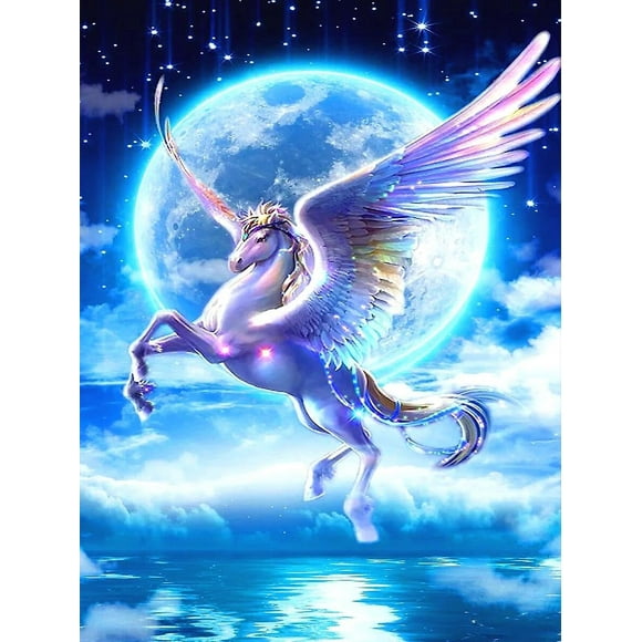 Dww-30 X 40 Cm ,licorne Toile Fantaisie Diamond Painting Broderie Diamant Peinture Canevas 5d Tableau Enfant Adulte Strass Lot Puzzle Dessin Decorati