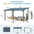 thumbnail image 4 of AECOJOY 10' x 14' Hardtop Gazebo Outdoor Aluminum Pergola for Garden, Patio, Backyard-Gray, 4 of 11