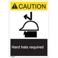 thumbnail image 1 of ANSI Z535 Rigid Plastic "Caution Hard Hat Required" Sign, 7" x 10" (100 Units), 1 of 1