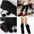 thumbnail image 3 of HONITANO 1 Pair of Knee Warmers Knitted Knitting Fabric Black Protection from Cold, 3 of 8