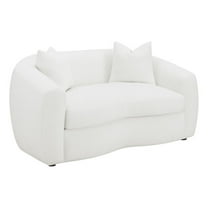 Pemberly Row Modern Fabric Upholstered Tight Back Loveseat White