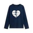 thumbnail image 4 of ZGRBOU Womens Dog Paw Love Print Cotton Sweatshirts Long Sleeve Crewneck Casual T-Shirts Puppy Lover Pullover Tee, 4 of 6