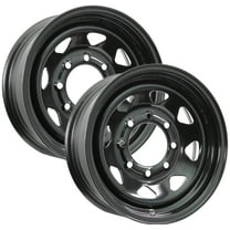 eCustomrim 2-Pack Trailer 16 in. X 6 in. 8 Lug Black Steel Spoke Rim Wheel