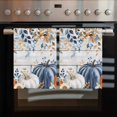thumbnail image 2 of Fall Pumpkin Kitchen Towels Set of 2, Water Absorbent Dish Towel, Thanksgiving Blue White Orange Plants Wood Decorative Hand Towels - Quick Drying Cloth for Cooking Baking, 18x28 Inch, 2 of 8