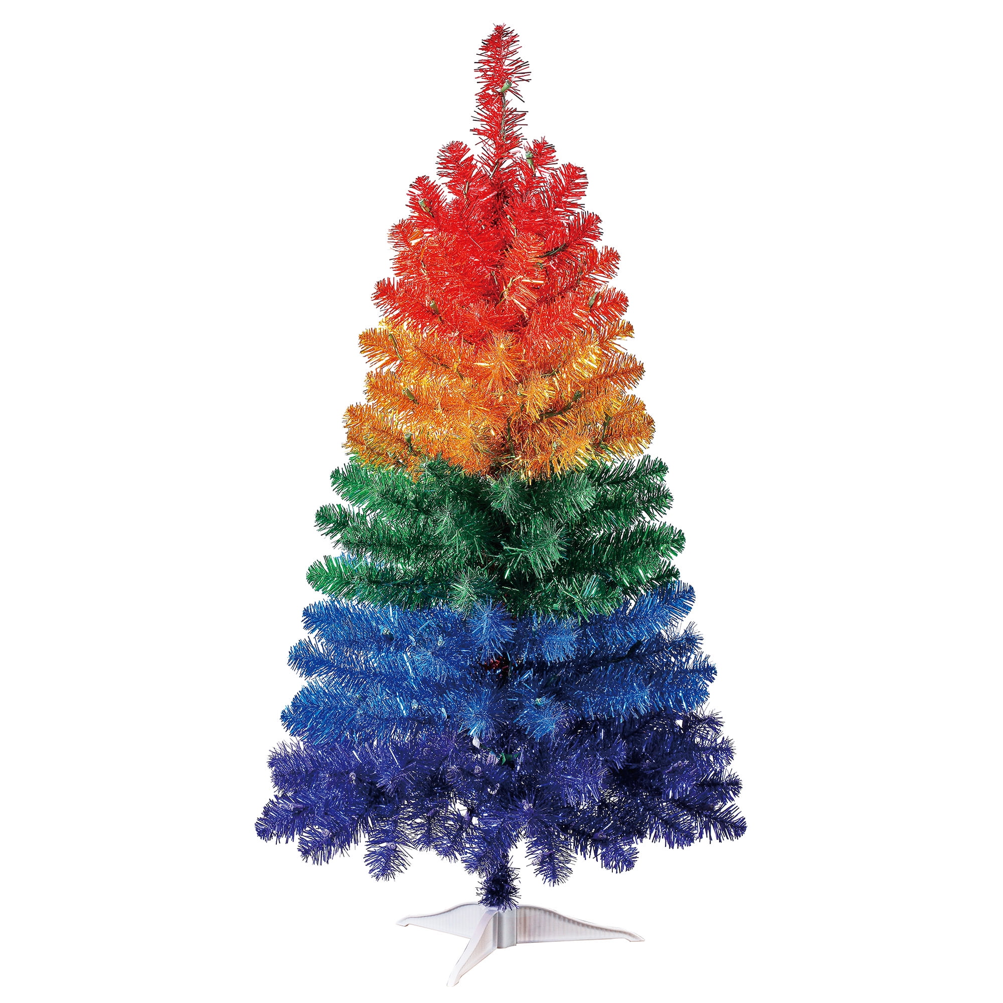 Holiday Time Pre-Lit Anson Rainbow Tinsel Fir Artificial Christmas Tree, 4' - Walmart.com