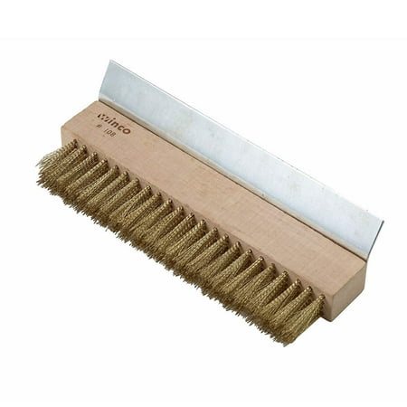 

Winco BR-10 Brass Wire Oven Bristle Brush with Metal Scraper Set of 6